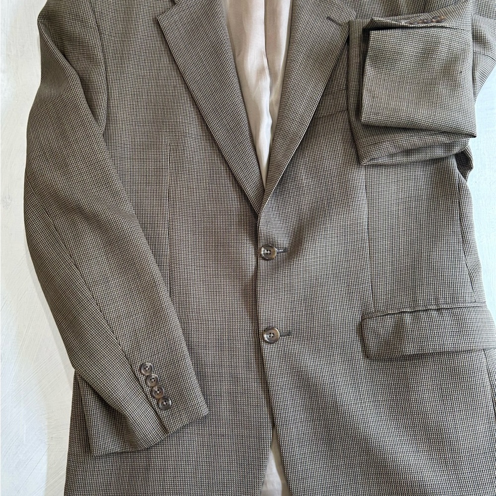 Ralph Lauren Classic Basic Brown Houndstooth Blazer